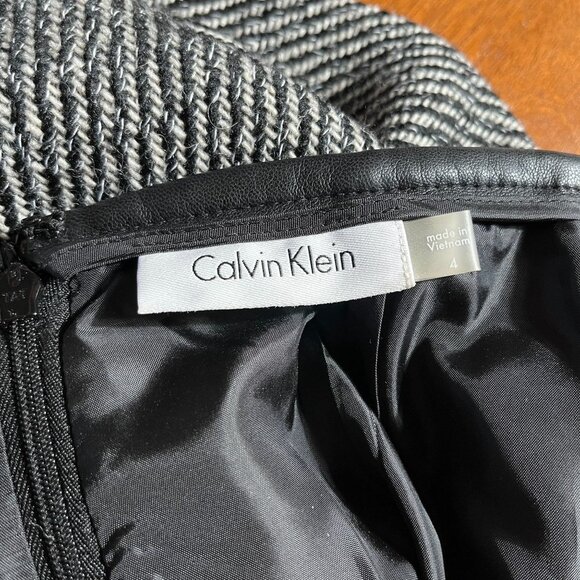 Calvin Klein Tweed Wool Blend Pencil Skirt Womens 4 Professional Punk Streetwear - Picture 8 of 12